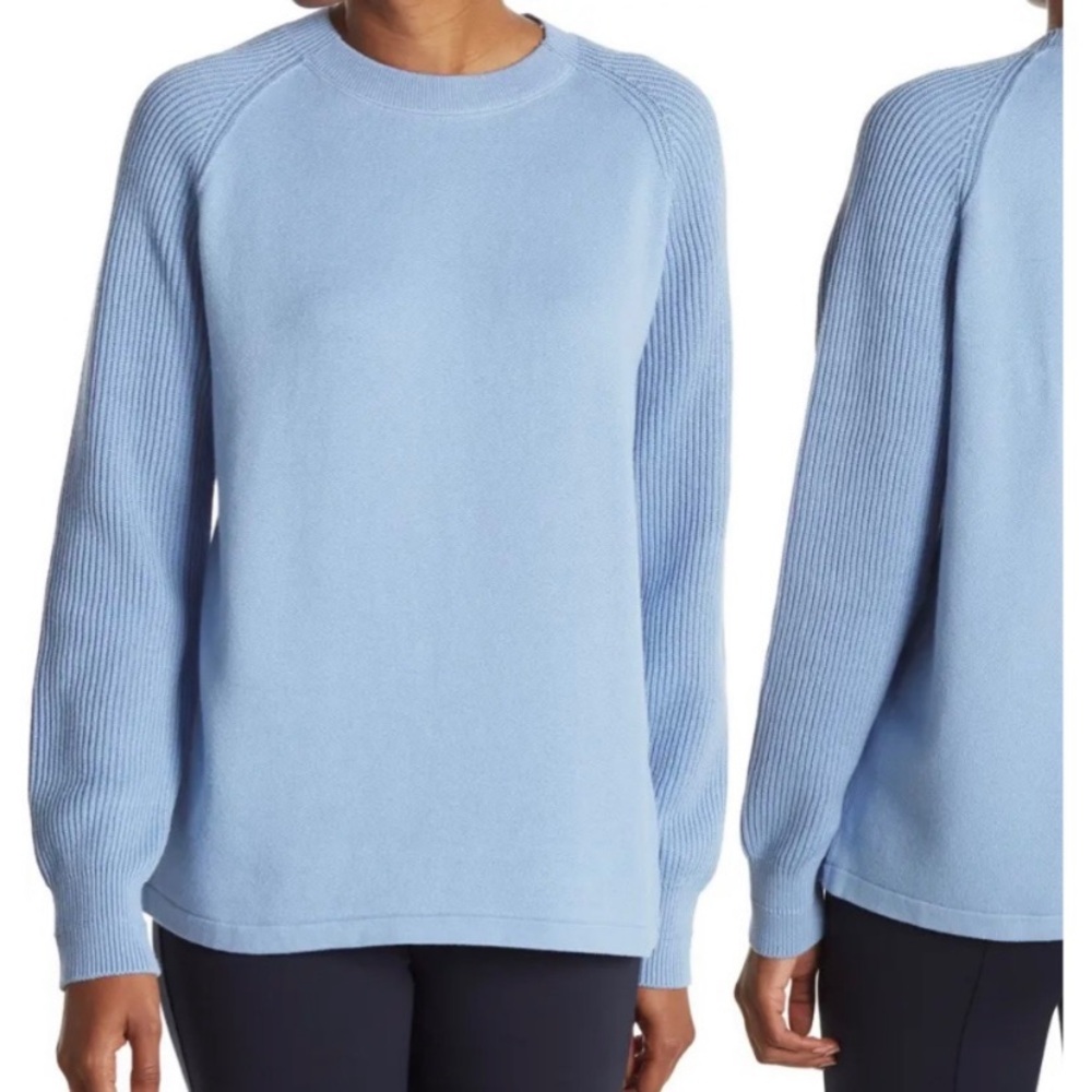 VINCE Ribbed Raglan Sleeve Pullover in Palisades M
